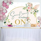 Lofaris Some Bunny Ears Floral Girls 1st Birthday Backdrop